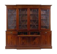 A George III Style Mahogany Breakfront Bookcase