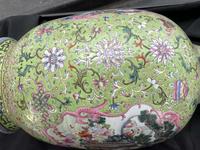 A large Chinese famille rose-decorated "Boys" Vase 粉彩嬰戲圖開光雙耳大瓶 Jiaqing mark ???