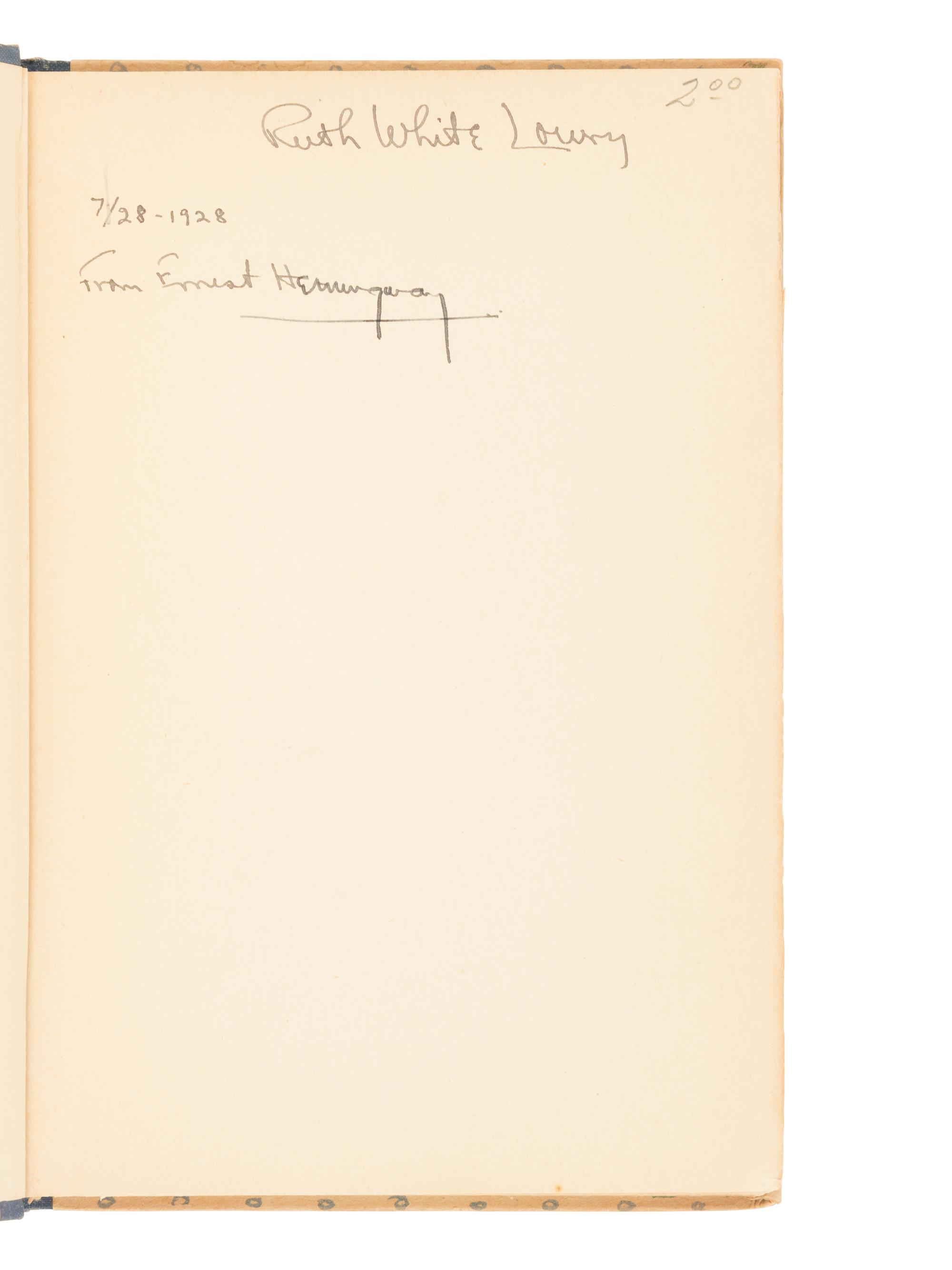 [HEMINGWAY, Ernest (1899-1961)]. ELIOT, Thomas Stearns (1888-1965). Poems. New York: Alfred A. Knopf, 1927.