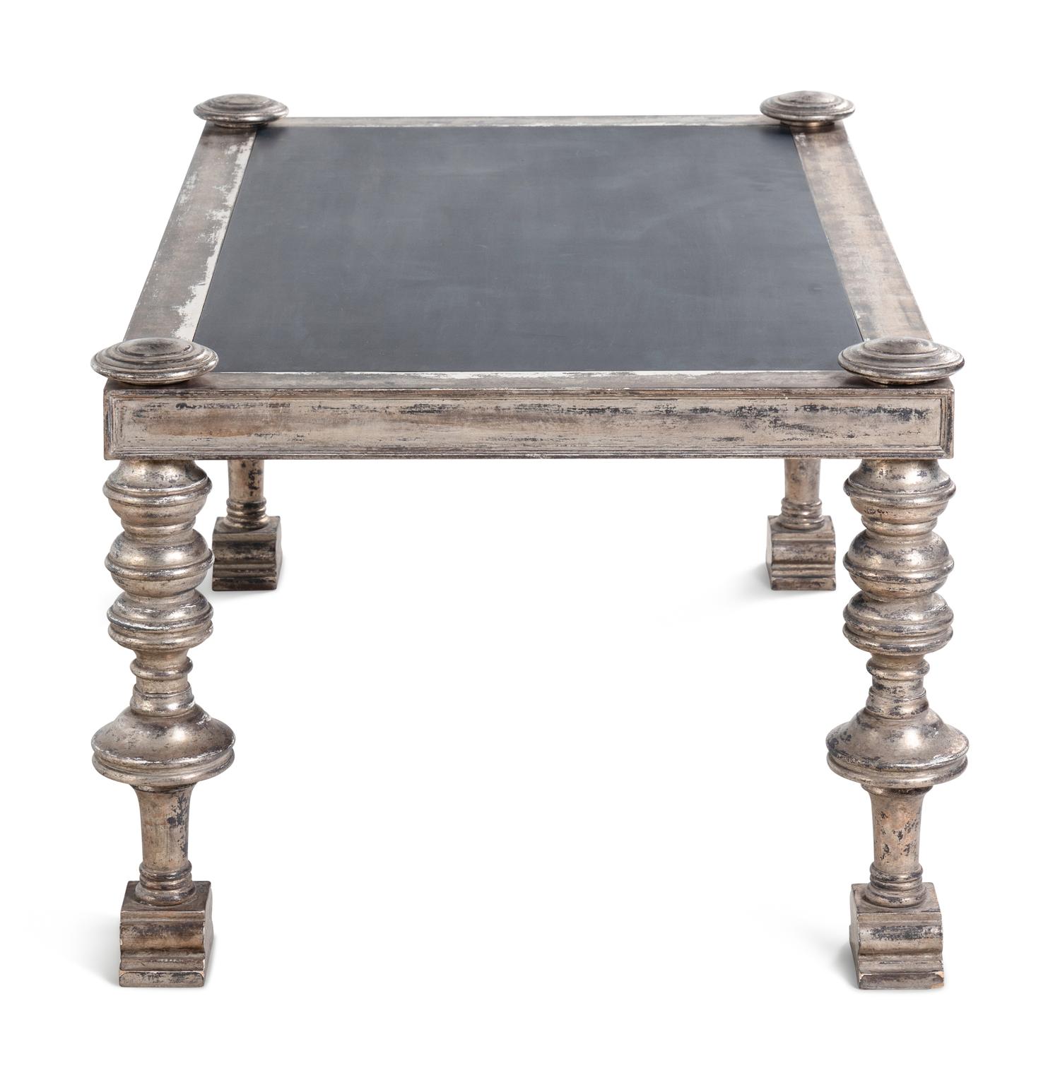 A Contemporary Silvered Wood Low Table