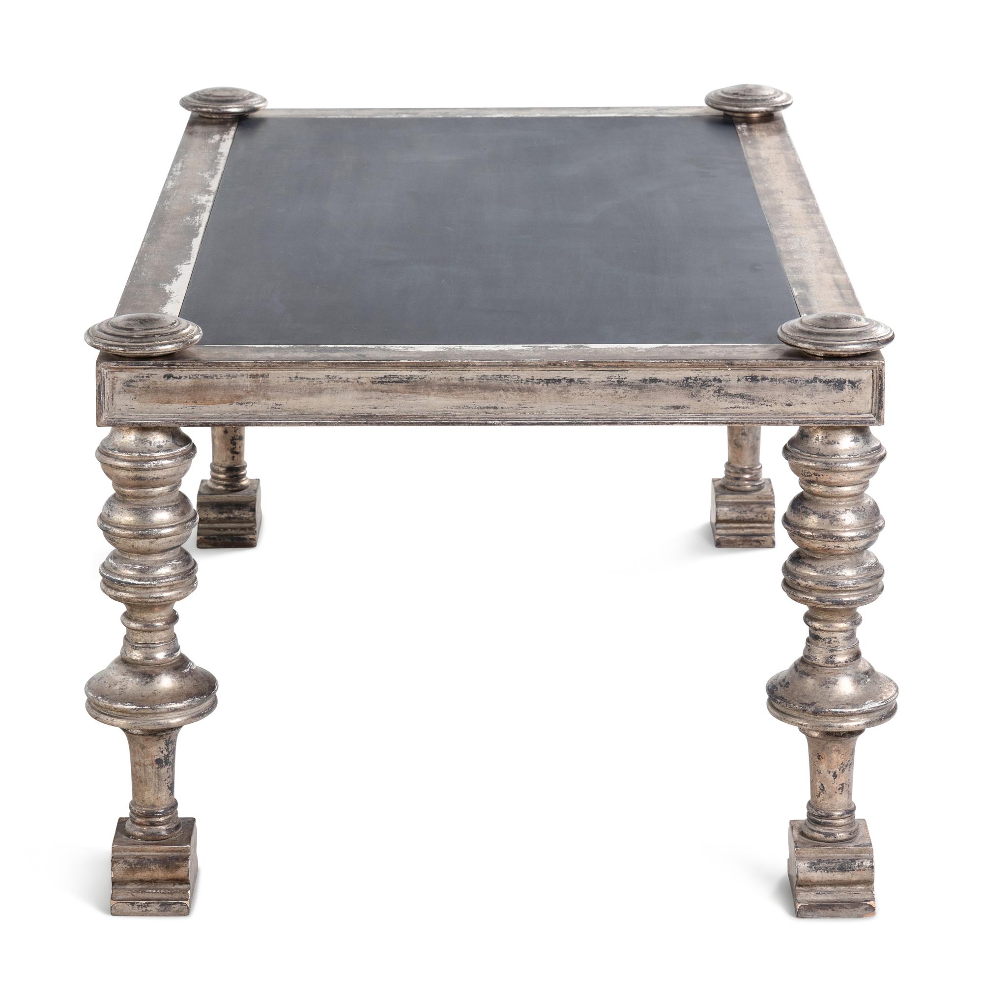 A Contemporary Silvered Wood Low Table