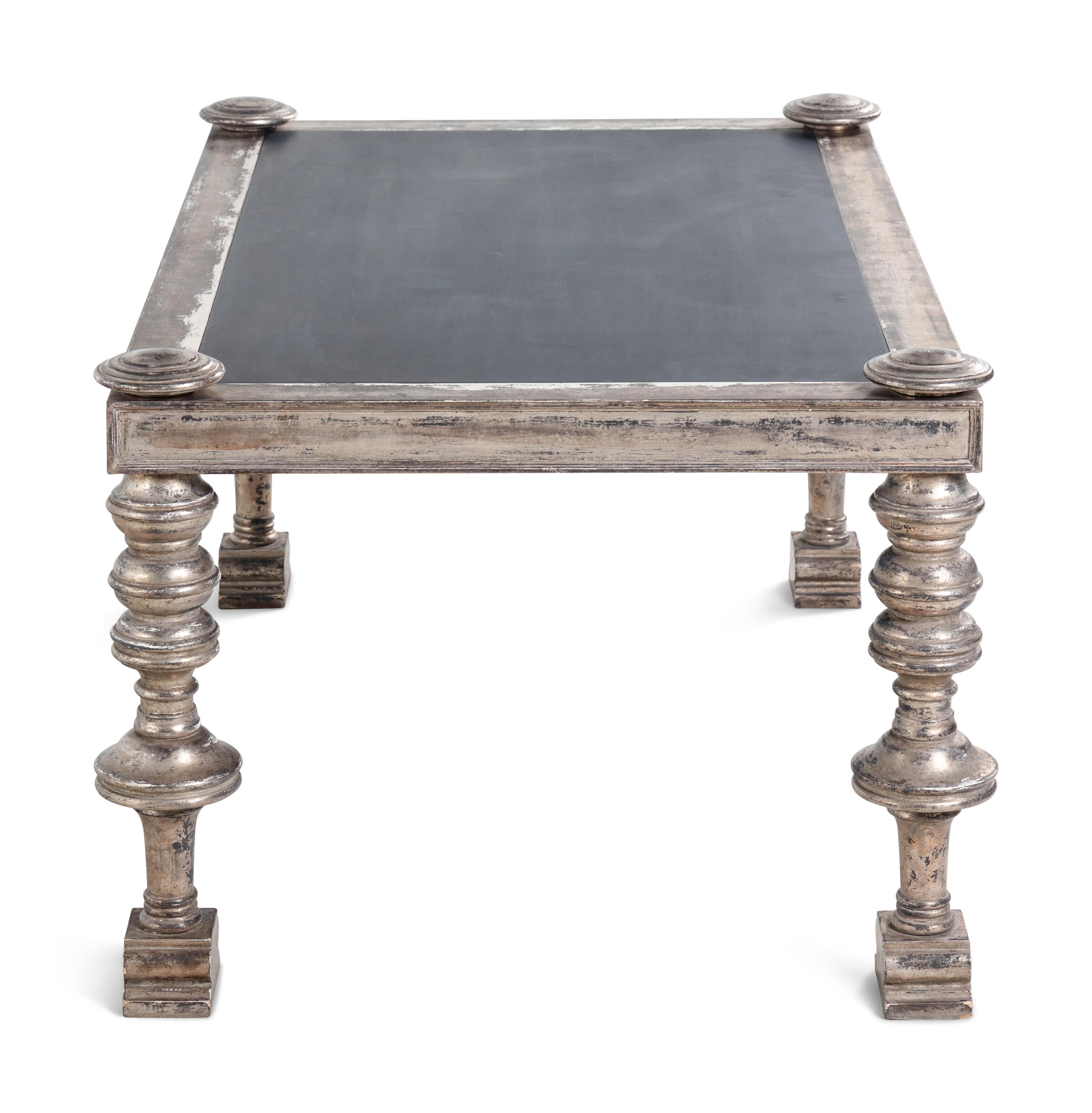 A Contemporary Silvered Wood Low Table