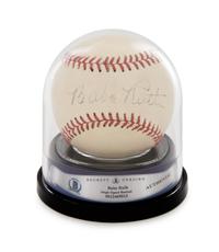 A Babe Ruth Single Signed Baseball (Beckett Authentication Services Encapsulated),