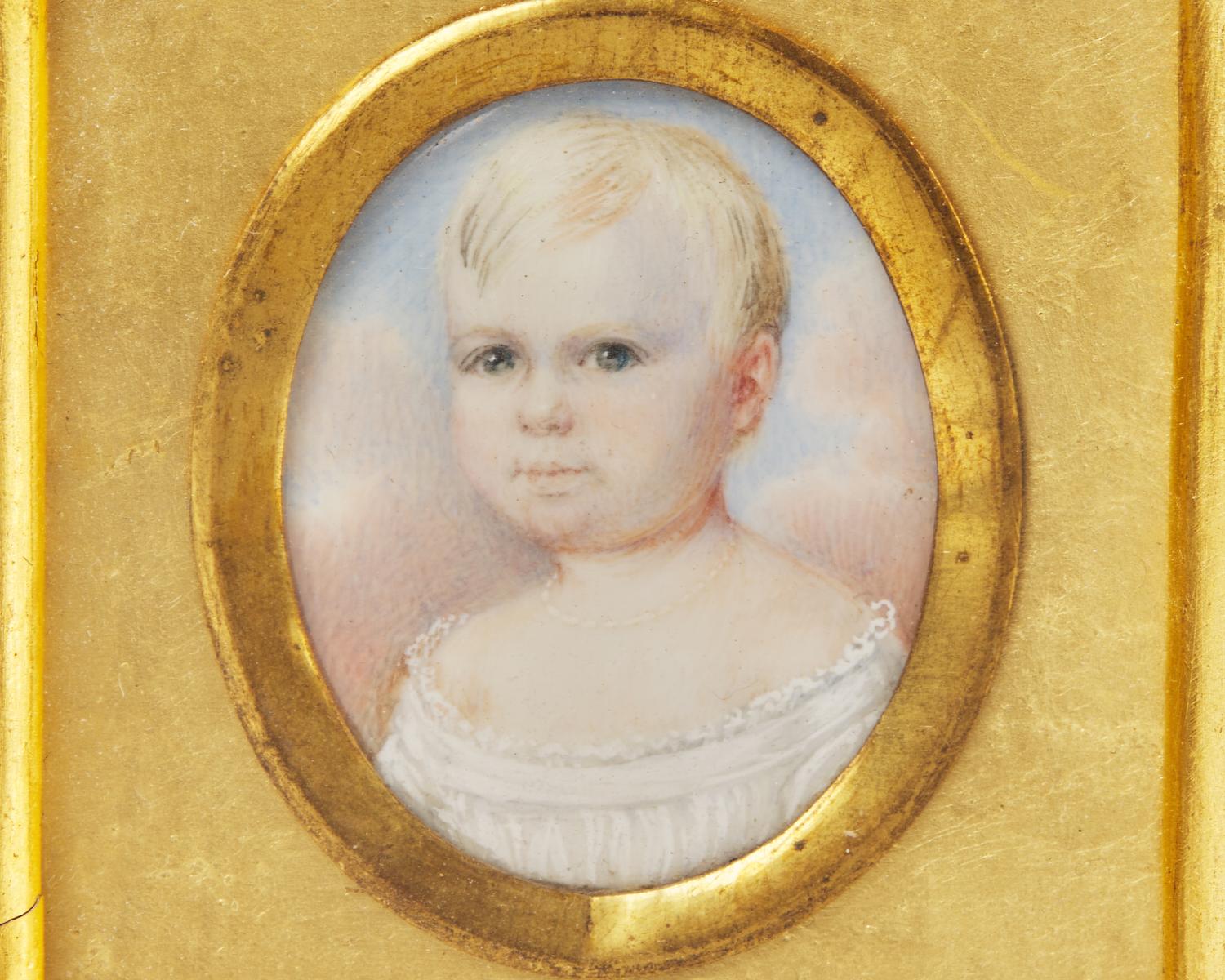 Sebastian Helmle (Swiss-German, B. 1799), A Portrait Miniature of a Young Child