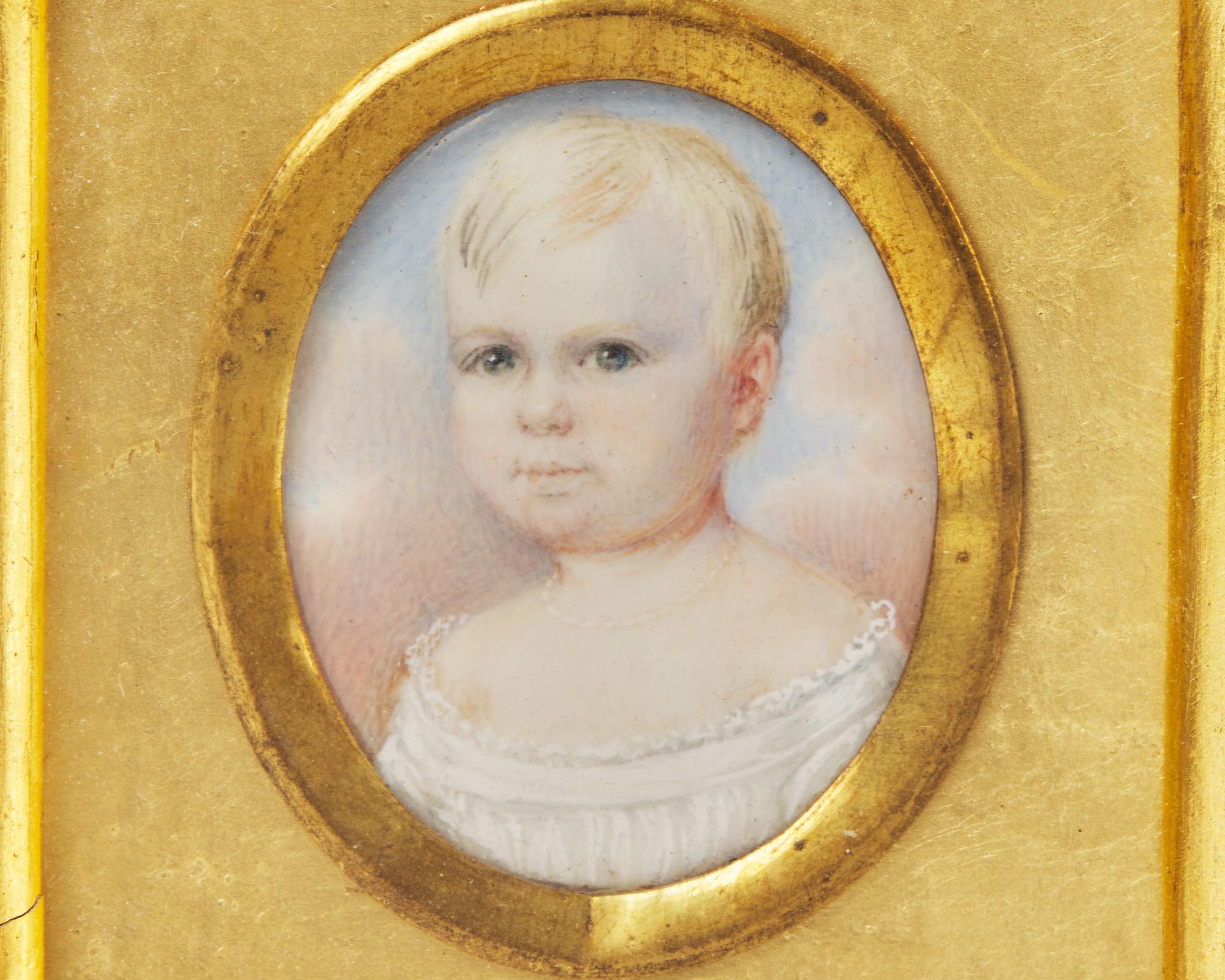 Sebastian Helmle (Swiss-German, B. 1799), A Portrait Miniature of a Young Child