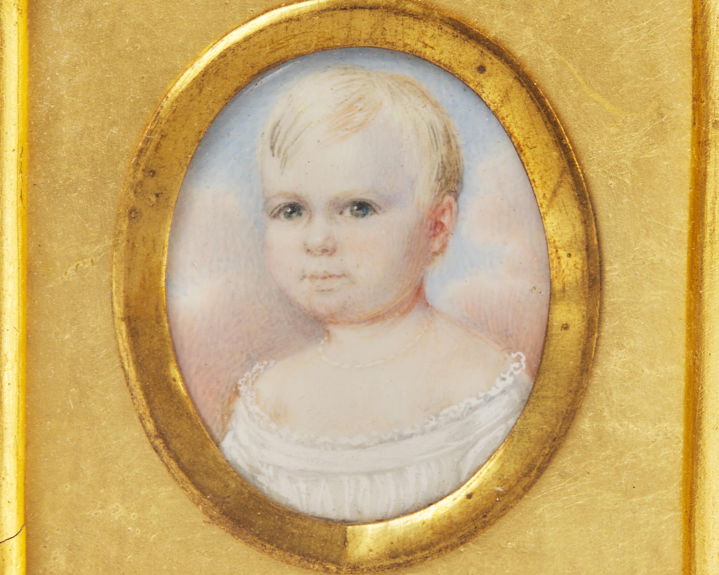 Sebastian Helmle (Swiss-German, B. 1799), A Portrait Miniature of a Young Child