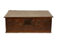 An English Carved Oak Document Box