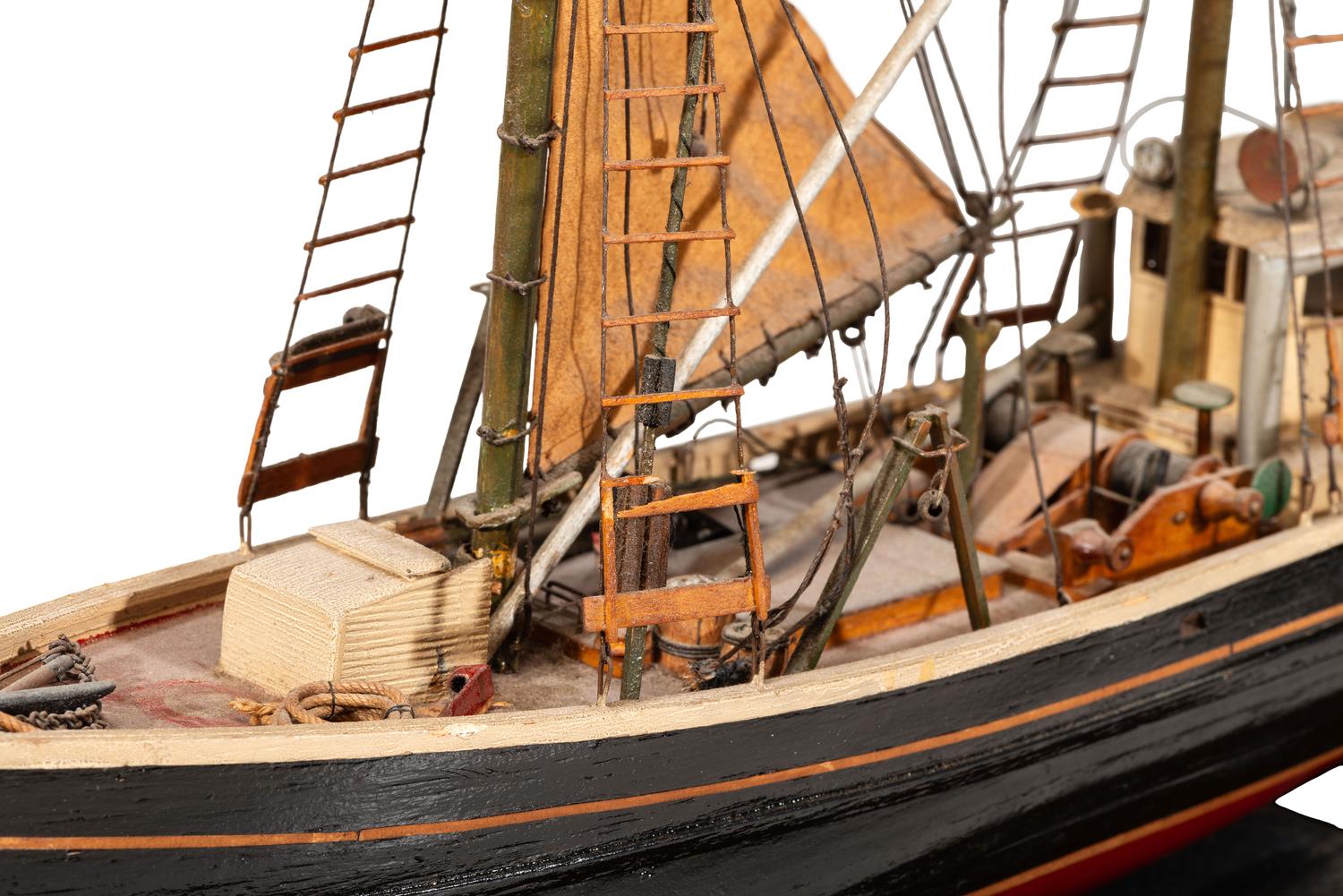A Carved and Painted Wood Great Lakes Ship Model
