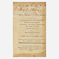 [Americana] [New Jersey] Smith, Samuel The History of the Colony of Nova-Caesaria, or New-Jersey...