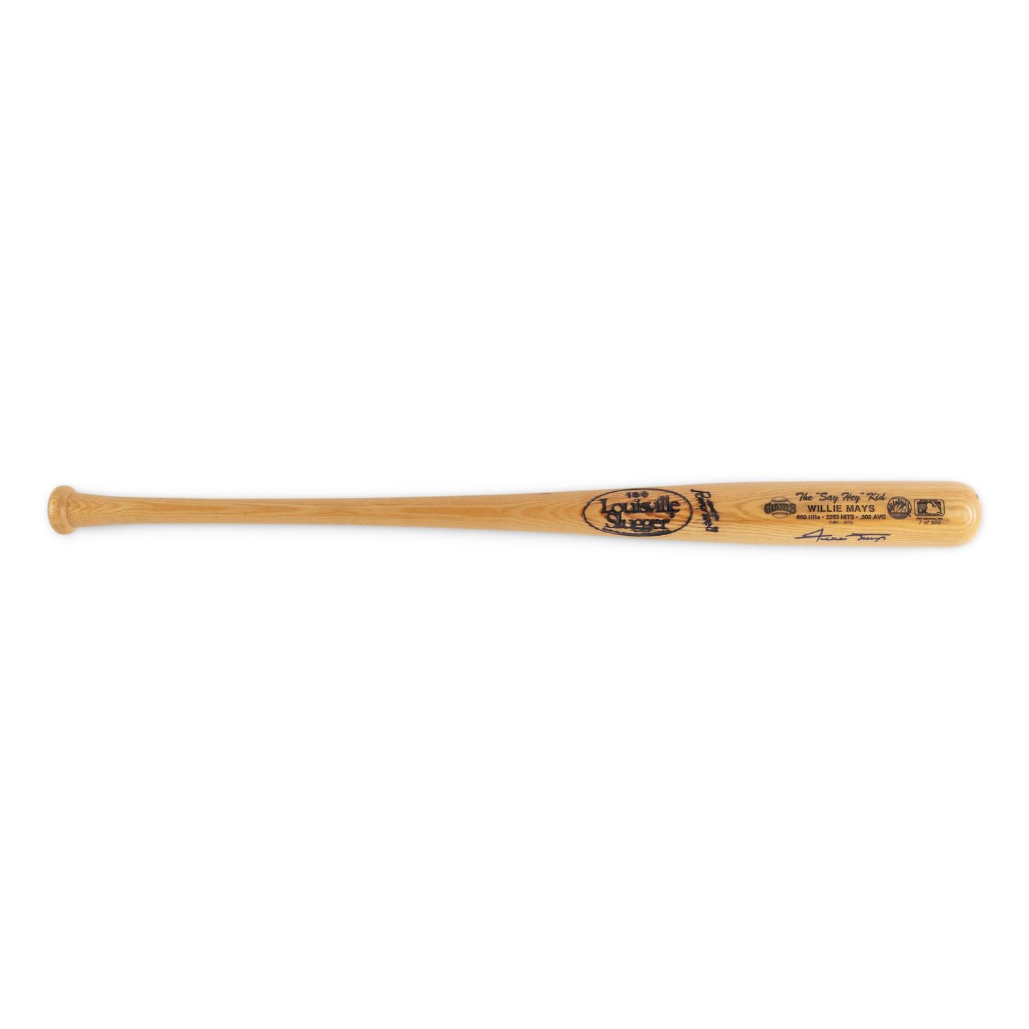 A Willie Mays Signed Autograph Bat (Beckett Authentication Services Letter)