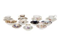 Eleven Meissen and Various Other Porcelain Teacups and Saucers — 19TH/20TH CENTURY