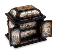 A Small Austrian Enamel Plaque Mounted Table Casket
