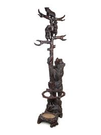 A Black Forest Carved Wood Hall Tree
