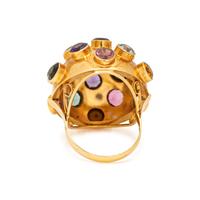 YELLOW GOLD AND MULTIGEM 'SPUTNIK' DEMI PARURE