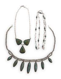 Navajo Silver and Turquoise Necklaces
