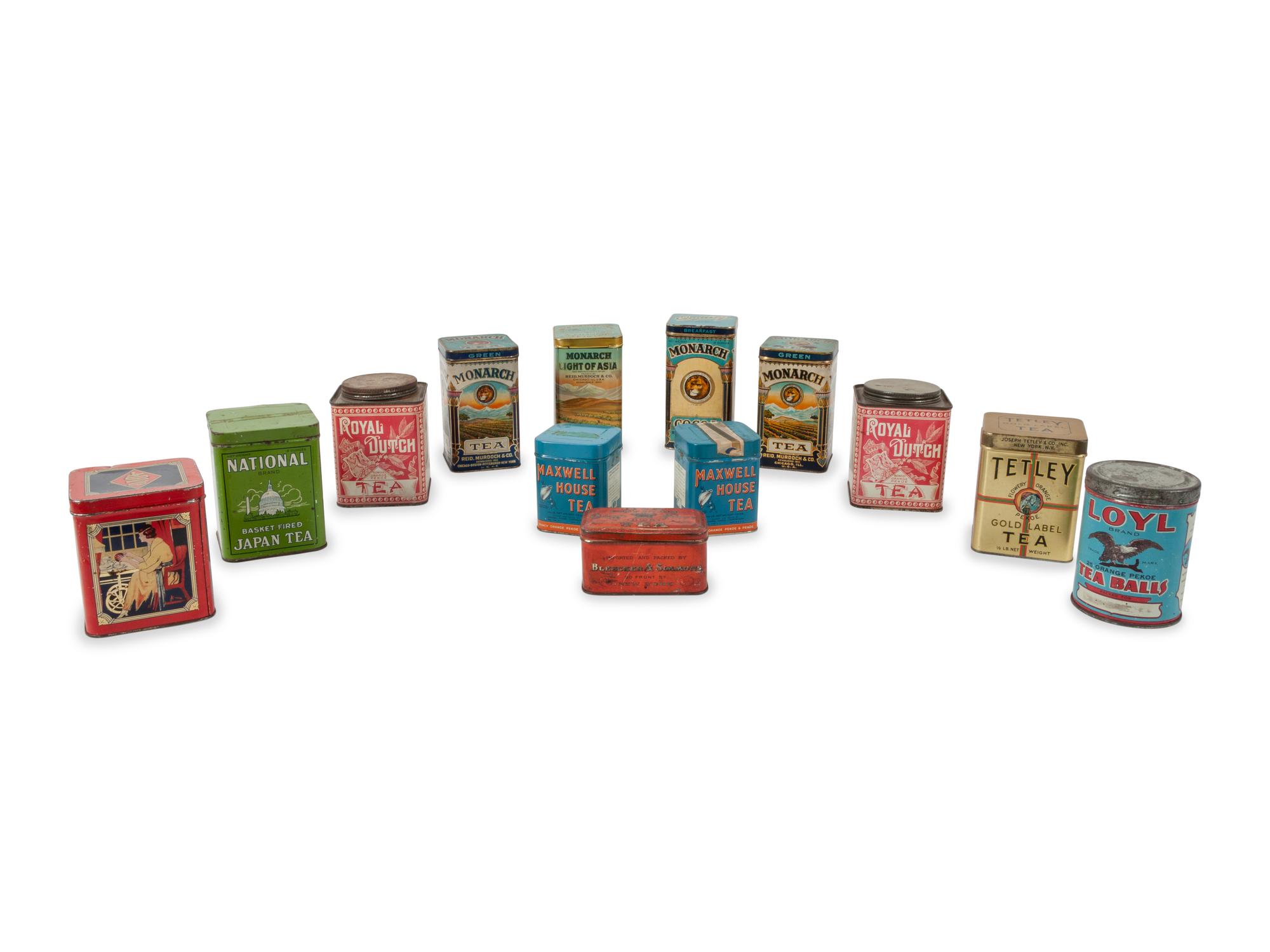 A Group of Advertising Tea Tins