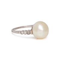 ANTIQUE, PEARL AND DIAMOND RING