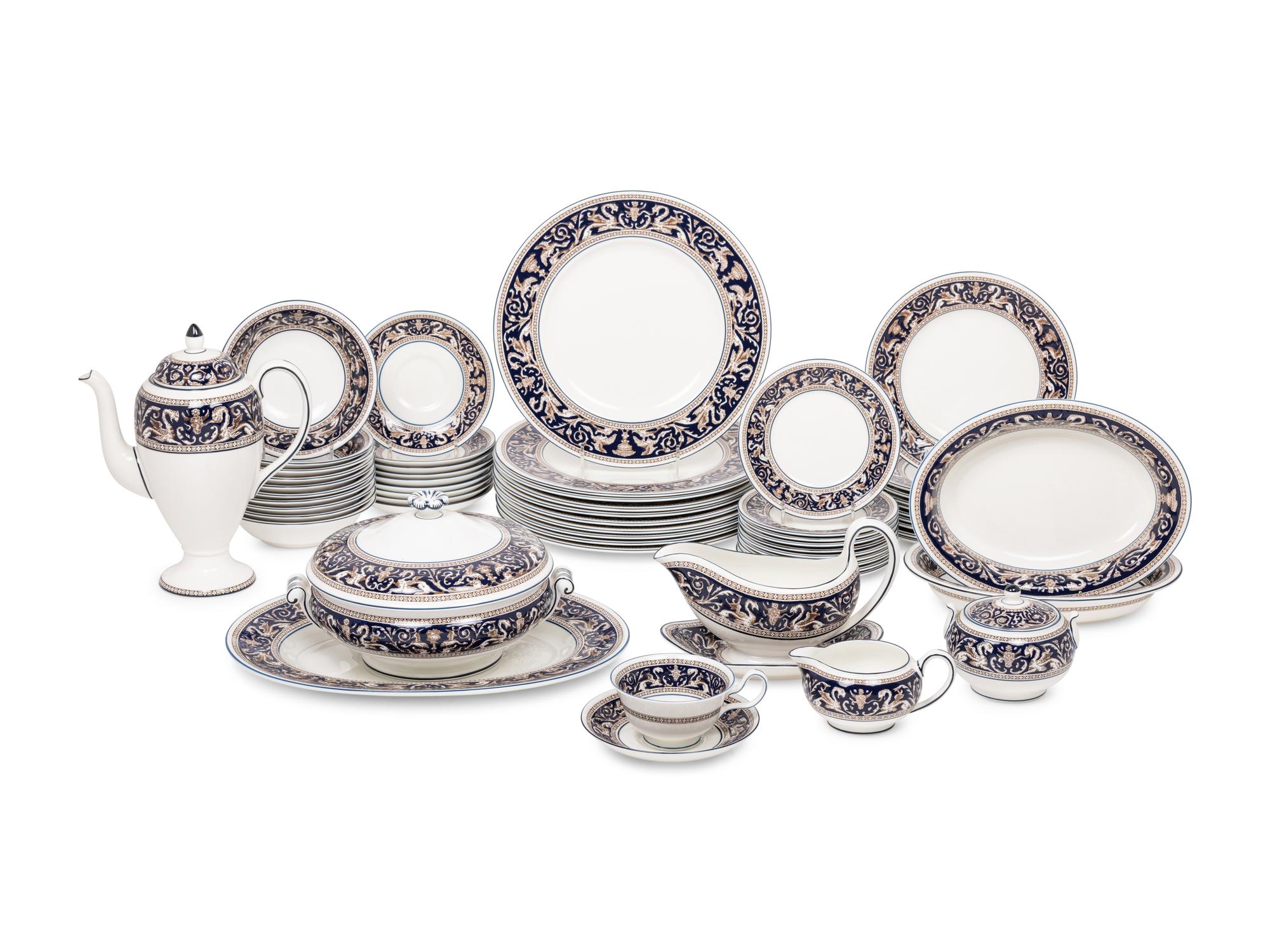 A Wedgwood Florentine Porcelain Dinner Service