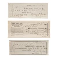 [African-Americana] [Douglass, Frederick] May, Rev. Samuel J. Group of 3 Receipts for the Purchase of Subscriptions to "Frederick Douglass' Paper"