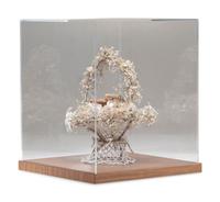 A Victorian Shellwork Basket of Flowers