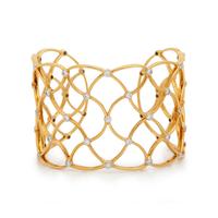 YELLOW GOLD AND DIAMOND CUFF BRACELET