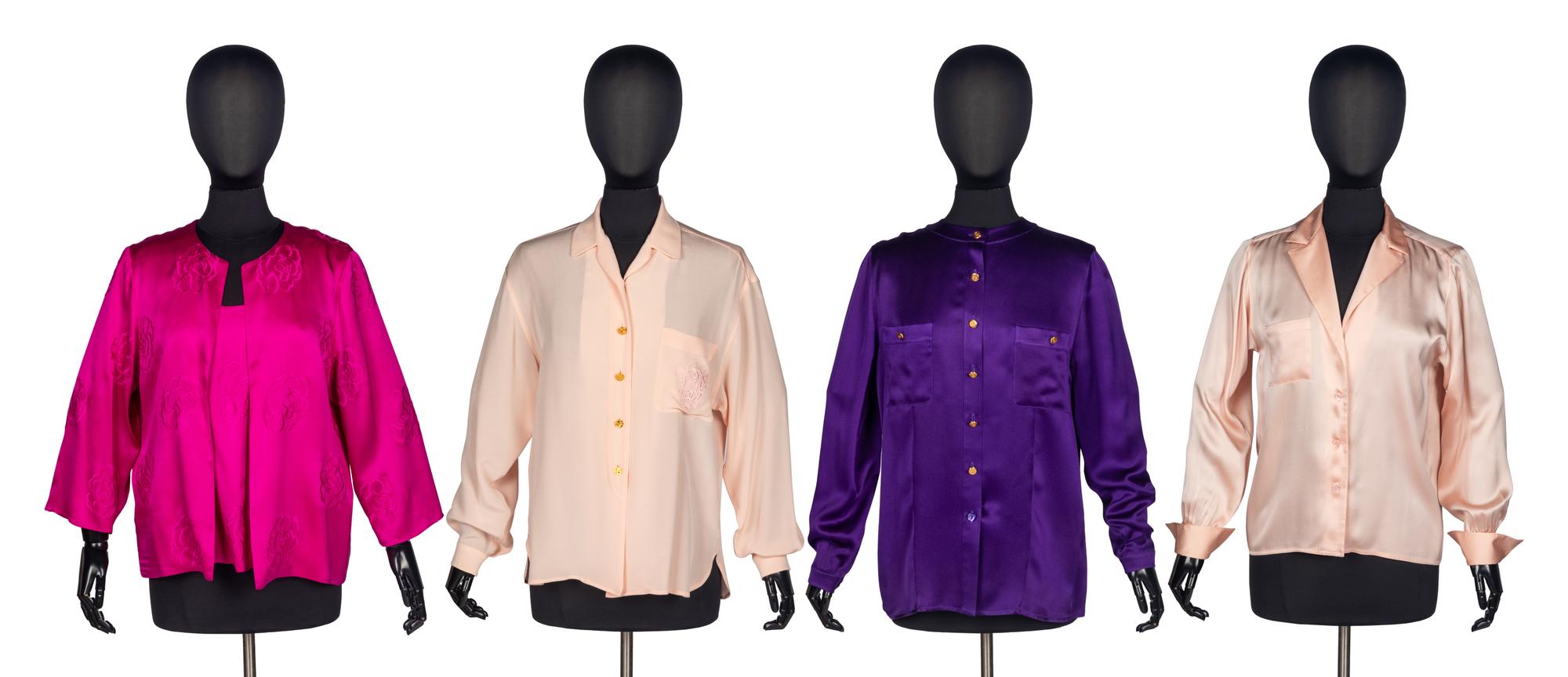 Four Chanel Silk Blouses
