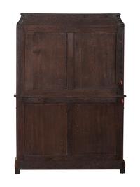A Louis XV Style Gilt Bronze Mounted Marquetry Serpentine-Front Vitrine Cabinet