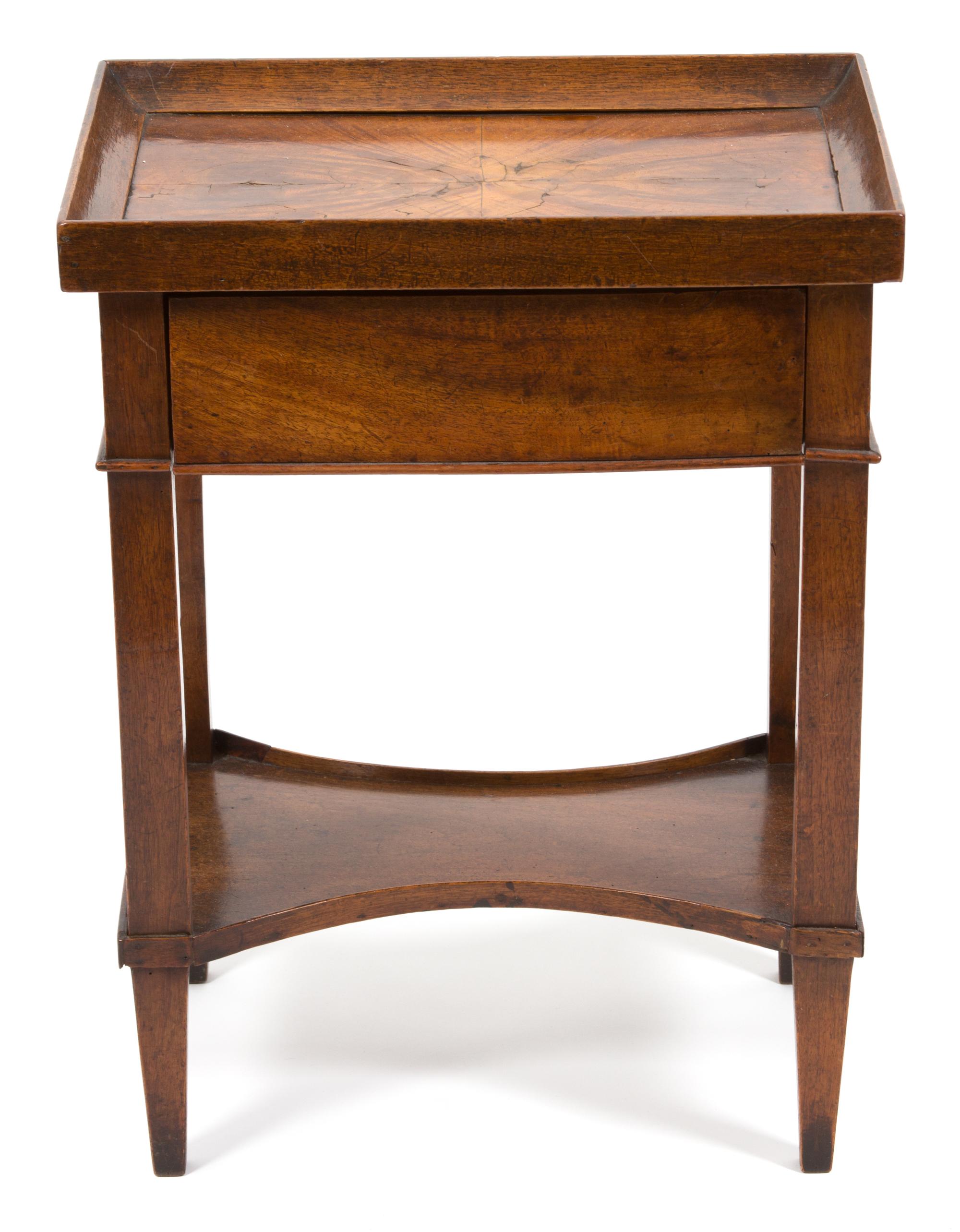 A Continental Walnut Side Table Height 23 x width 17 3/4 x depth 12 inches. — 19TH CENTURY