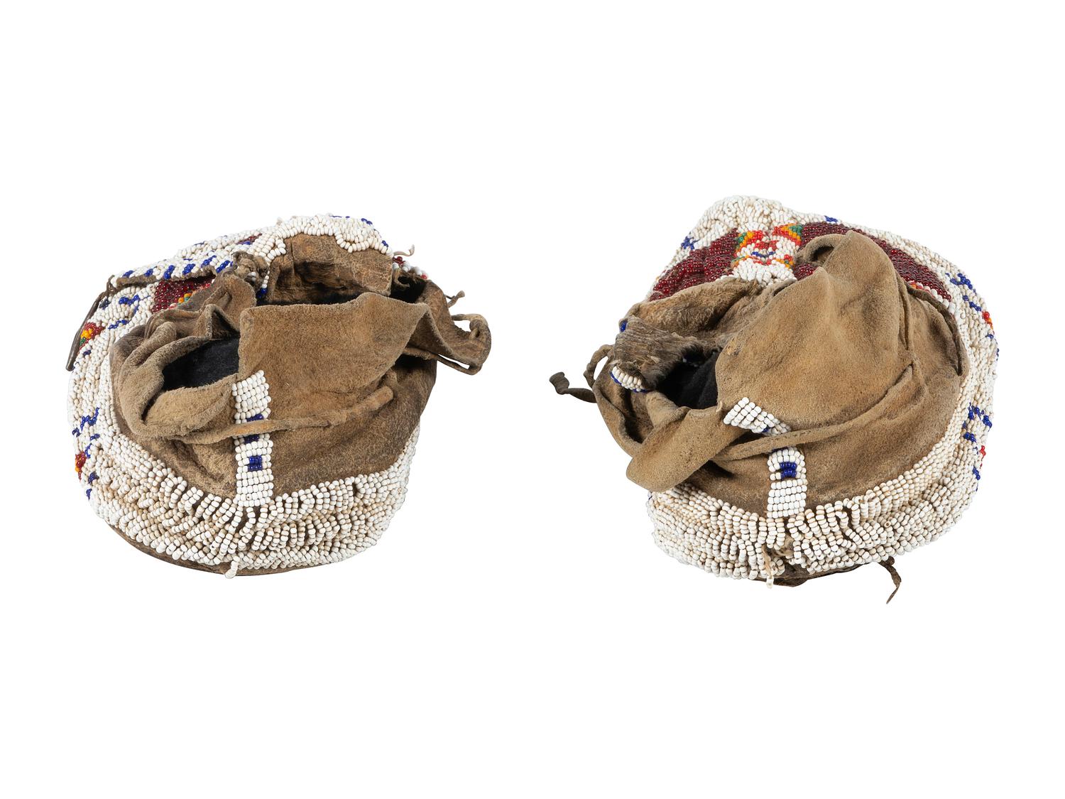 Northern Plains Beaded Hide Moccasins