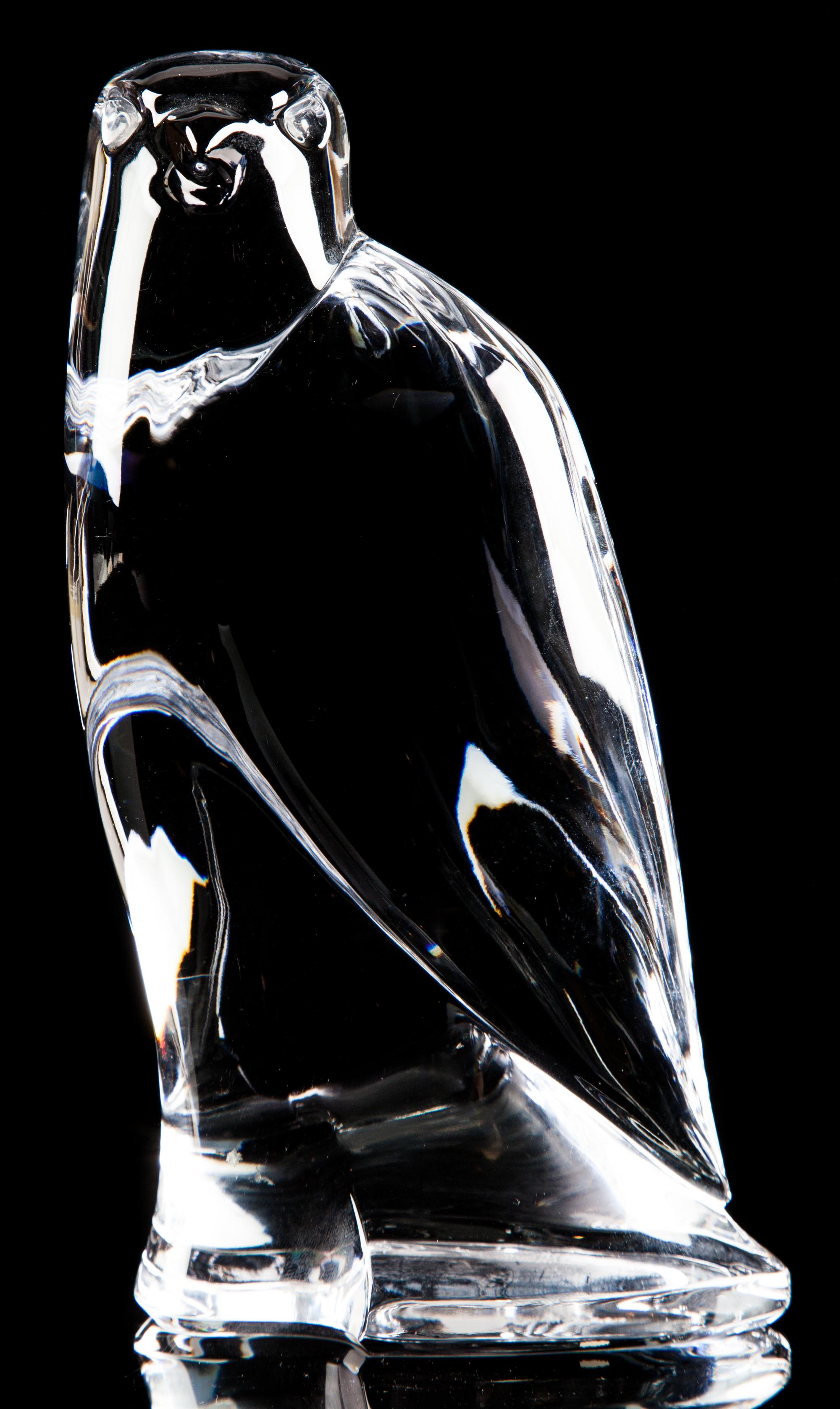 A Val St. Lambert Molded Glass Figure Height 7 inches.
