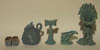 A Group of Nine Haeger Pottery Articles Width of widest 18 3/4 inches.