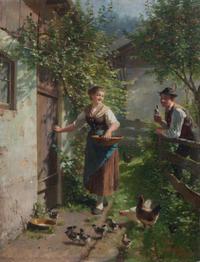 Friedrich Ortlieb, (German, 1839-1909) , Neighbors