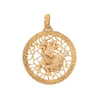YELLOW GOLD AND DIAMOND CAPRICORN PENDANT