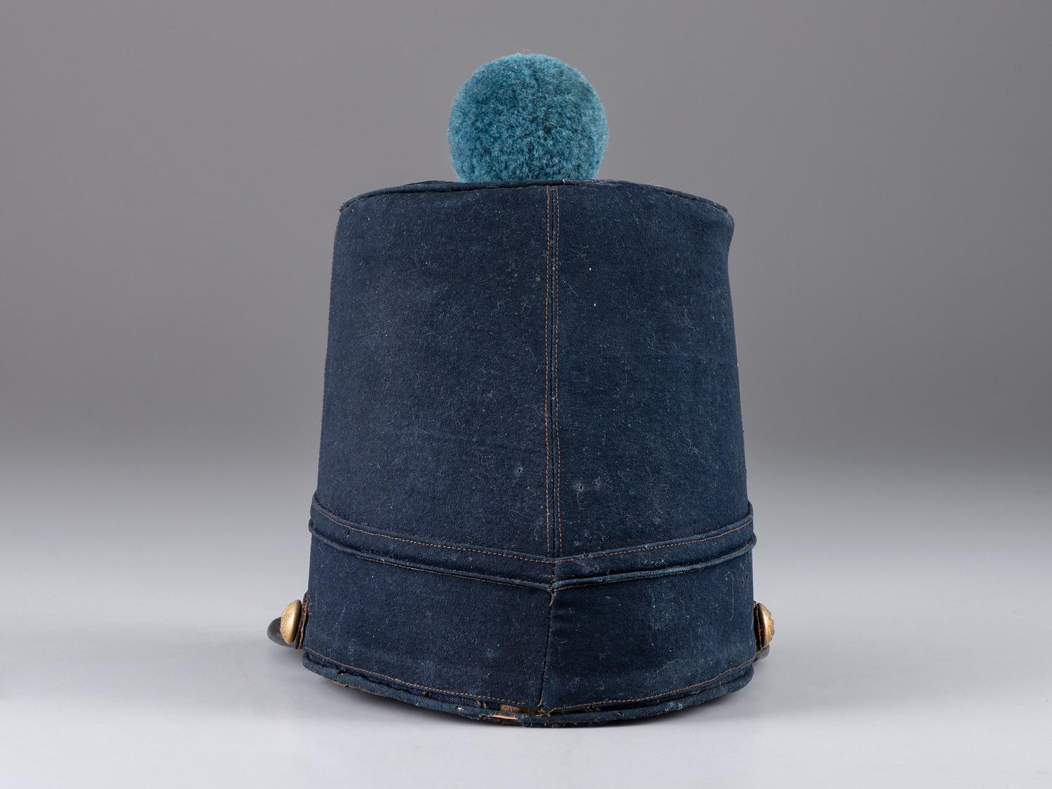[MILITIA]. 1851 pattern New York State infantry shako. Manufactured by John A. Baker, New York.