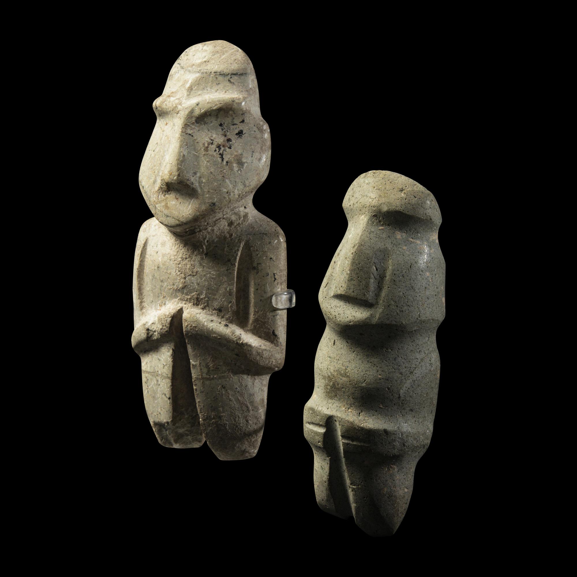 Two Mezcala Stone Standing Figures