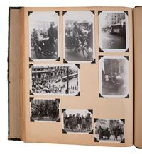 [WORLD WAR II]. Extensive US Navy album identified to James Sumner Douglass, Yeoman First Class, USS Lavaca, featuring pre-war and war-date photographs of Tinian Island, aerial reconnaissance, atomic bomb carriers, and more.