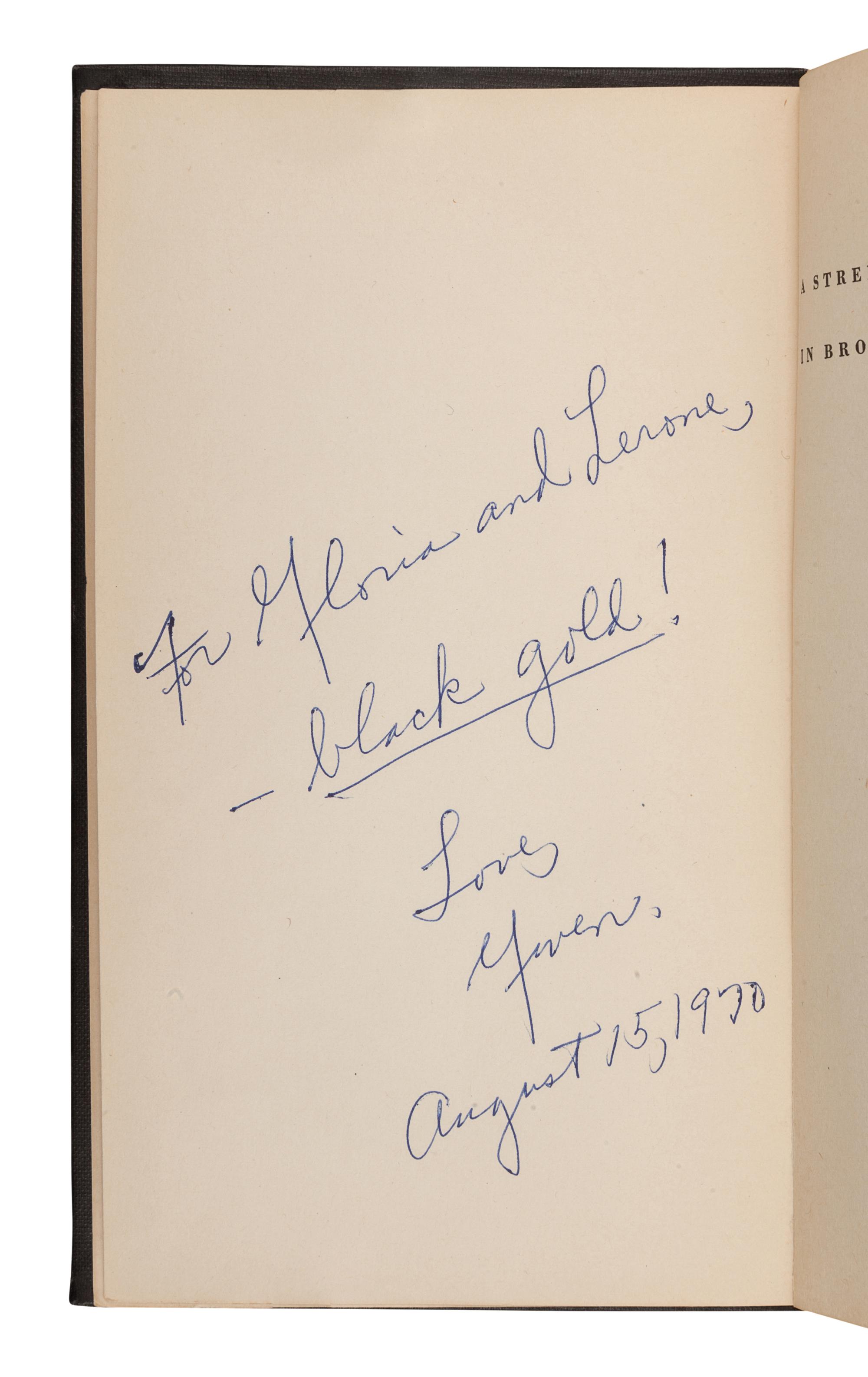 [AFRICAN-AMERICAN LITERATURE]. BROOKS, Gwendolyn (1917-2000). A Street in Bronzeville. New York and London: Harper & Brothers Publishers, 1945.