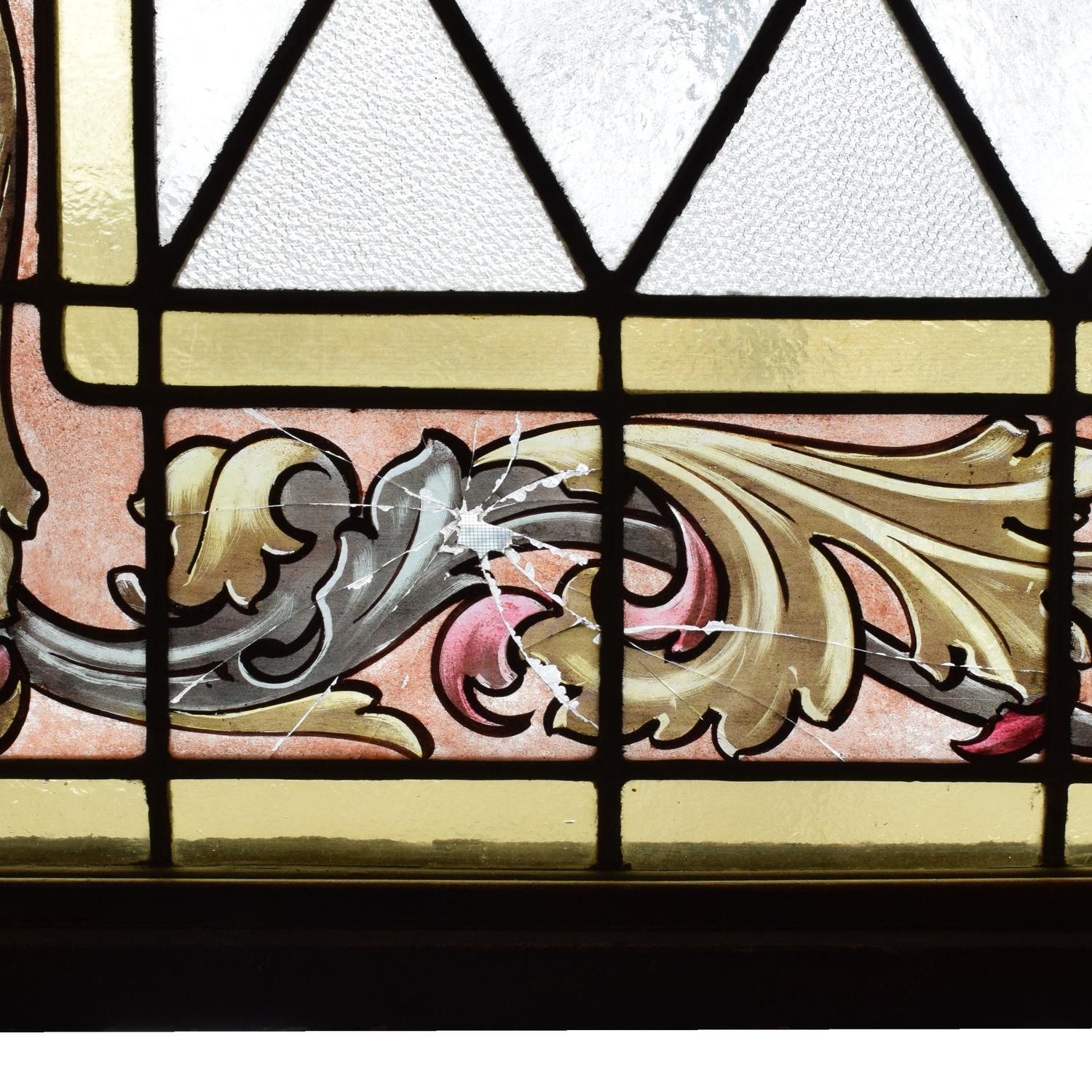 An Art Glass Window 40" W x 2.5" D x 73.5" H — Argentina, 20th Century