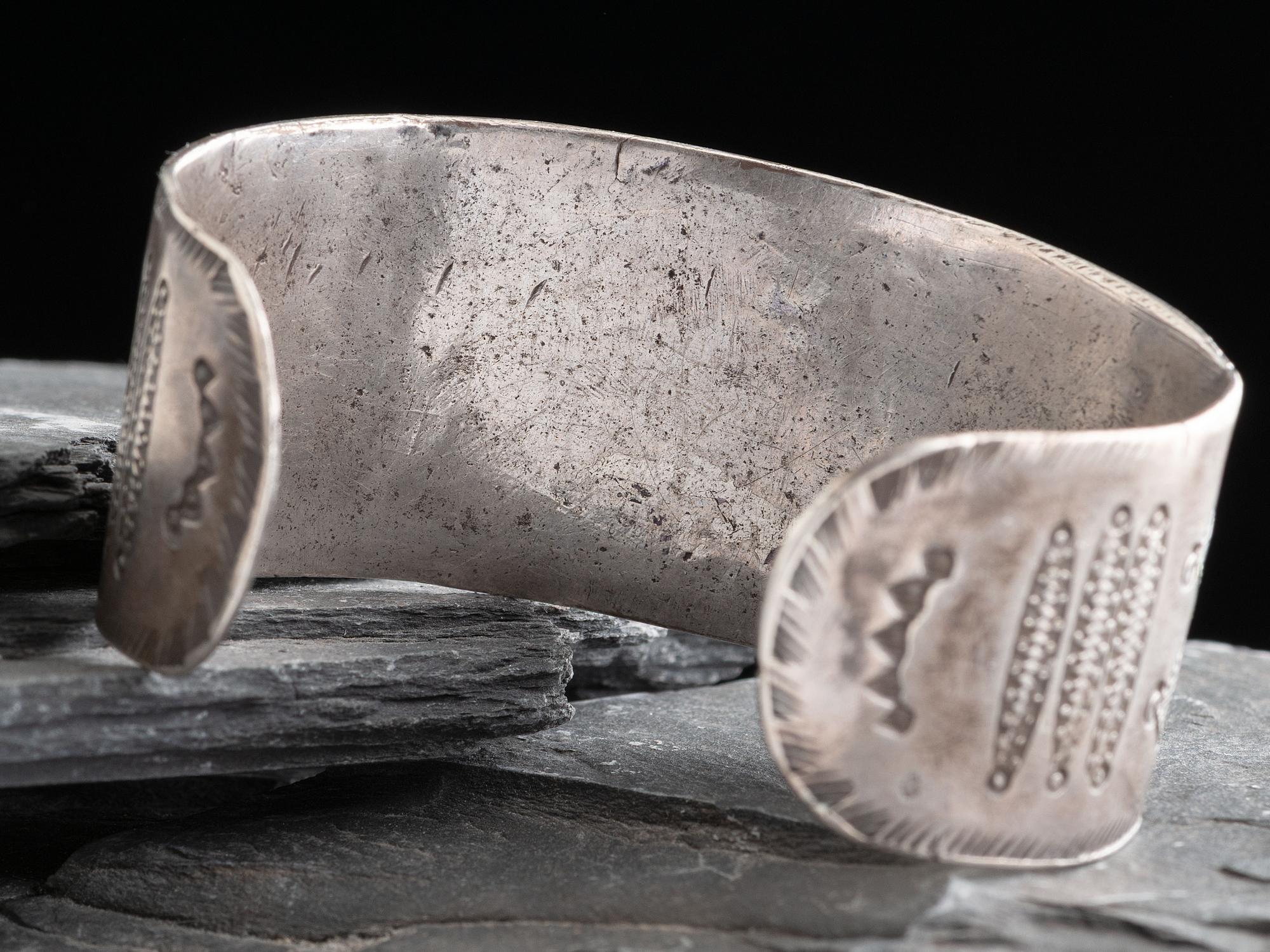 Navajo Heavily Stamped Ingot Cuff Bracelet