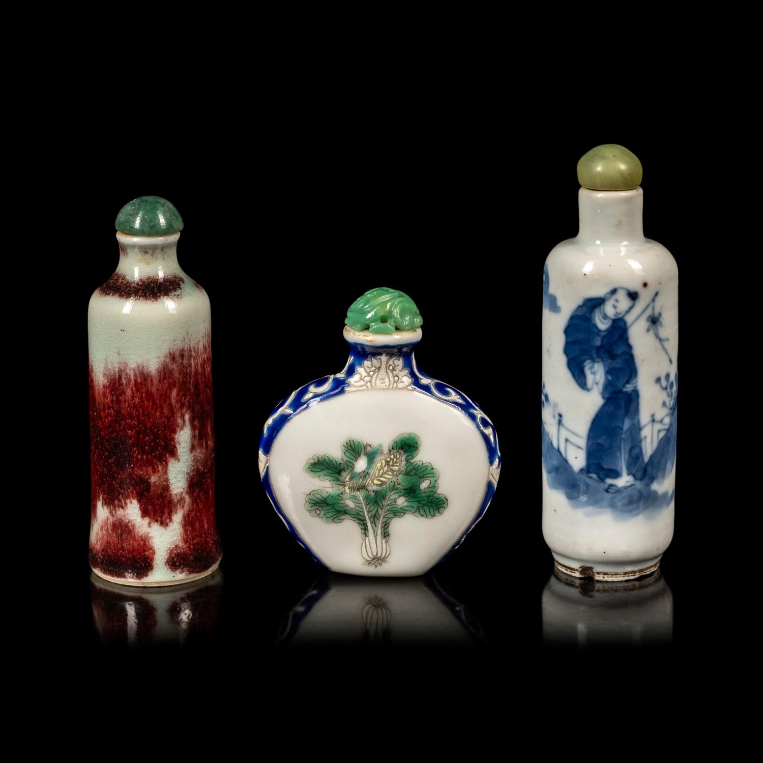 Three Chinese Porcelain Snuff Bottles