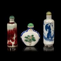 Three Chinese Porcelain Snuff Bottles