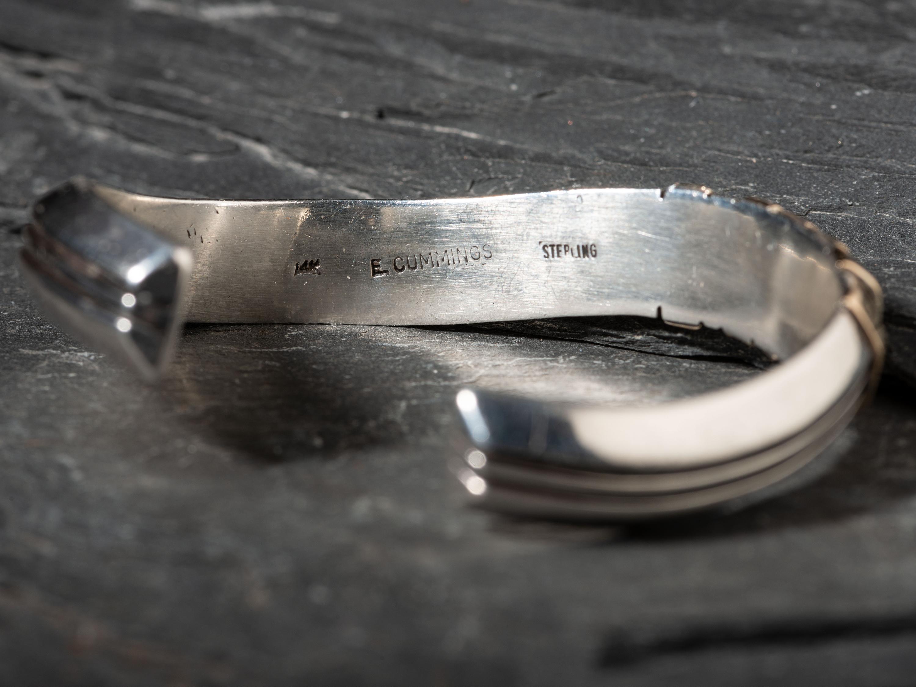 Sterling Silver and 14K Gold Cuff Bracelet