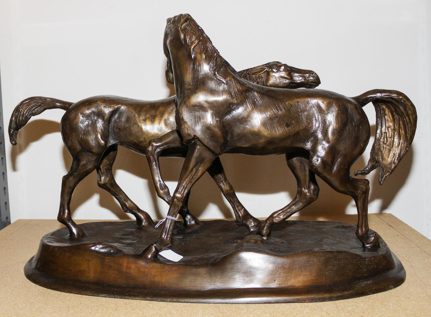 A Bronze Animalier Figural Group Width 25 inches. — 20TH CENTURY