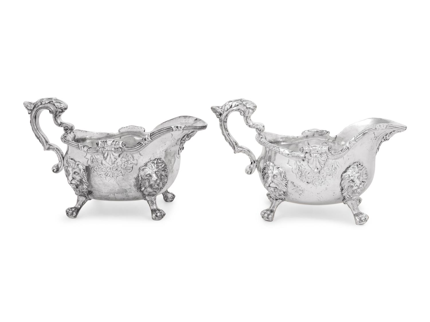 A Pair of Paul de Lamerie George I/II Silver Sauce Boats