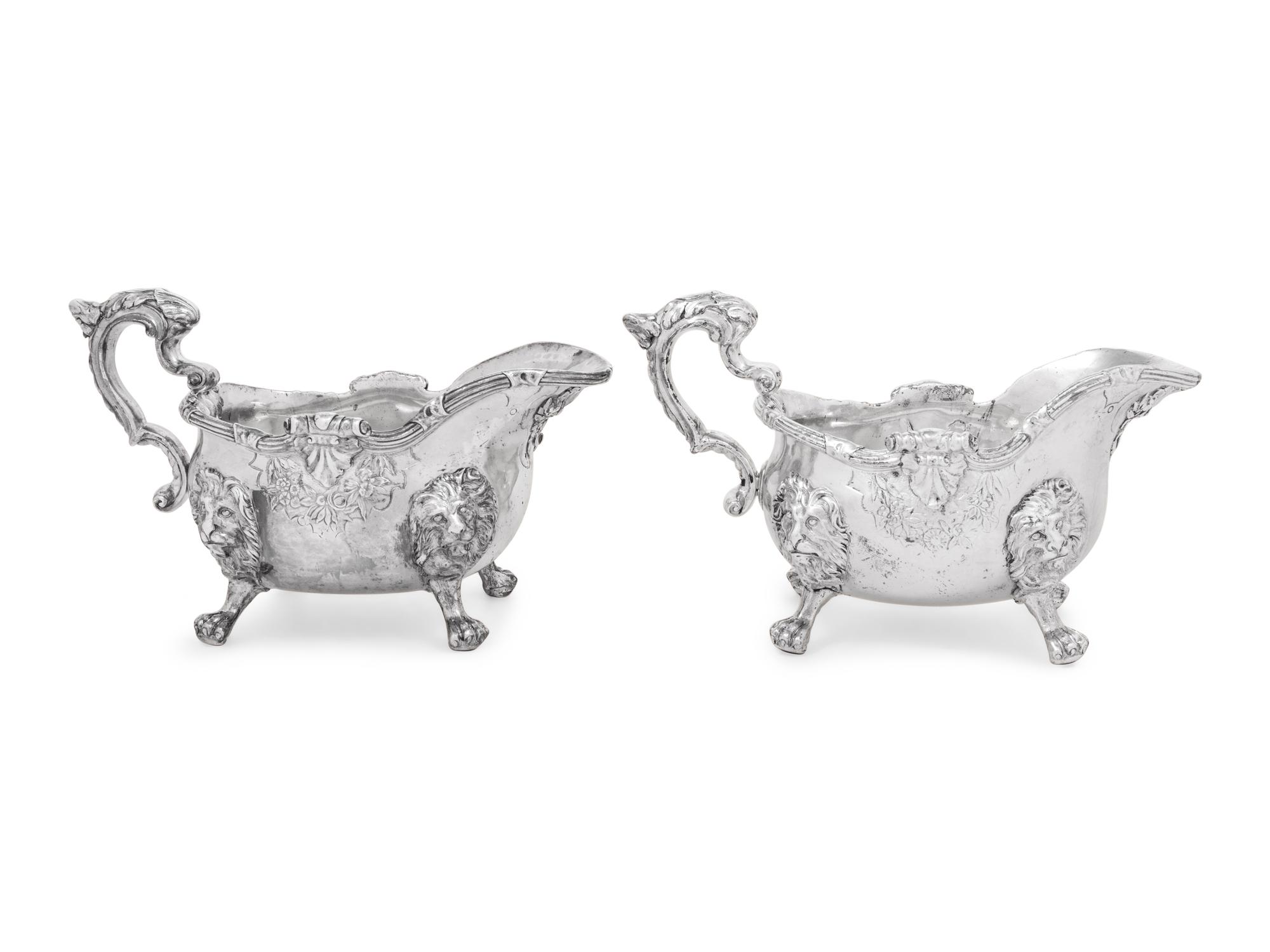 A Pair of Paul de Lamerie George I/II Silver Sauce Boats