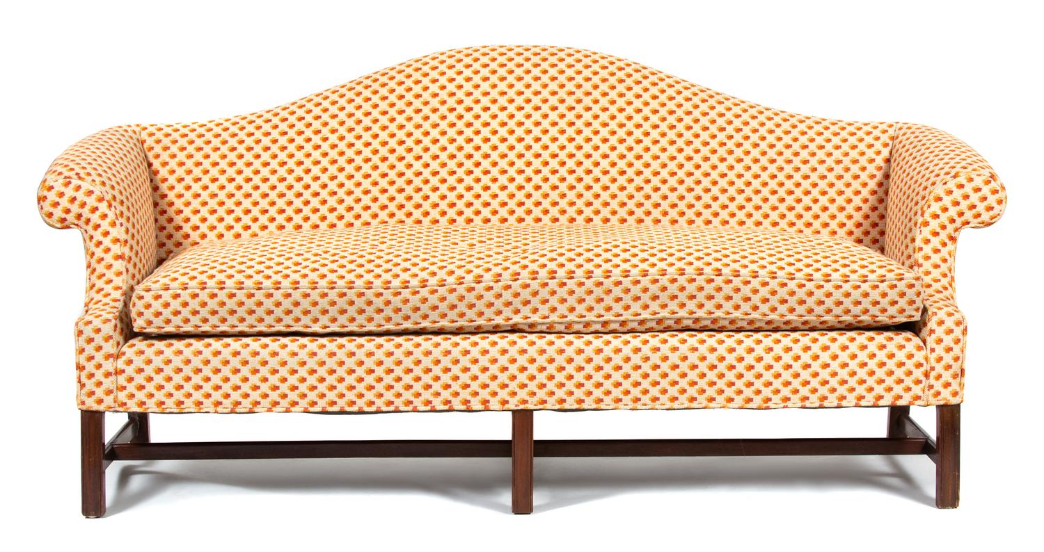 A George III Style Mahogany Camel Back Sofa — 19TH CENTURY