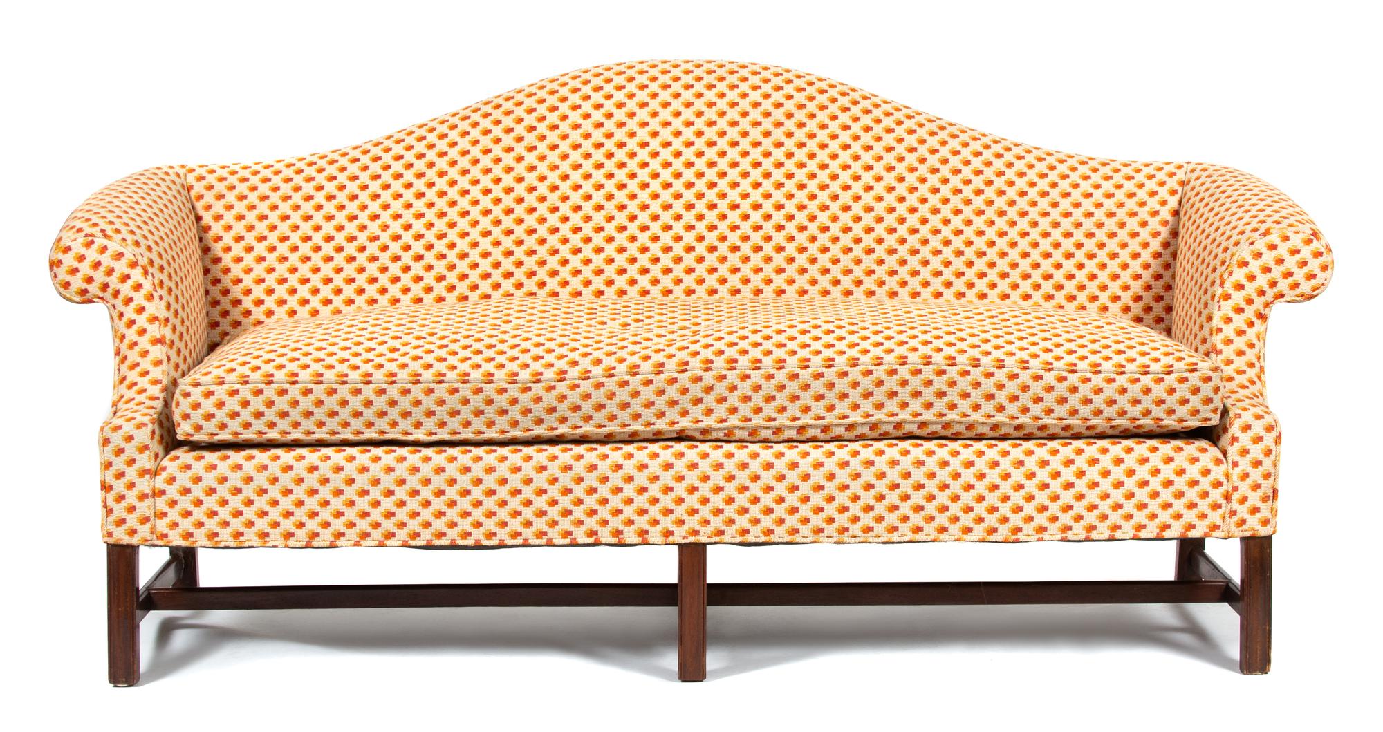 A George III Style Mahogany Camel Back Sofa — 19TH CENTURY
