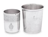 Two French Silver Beakers