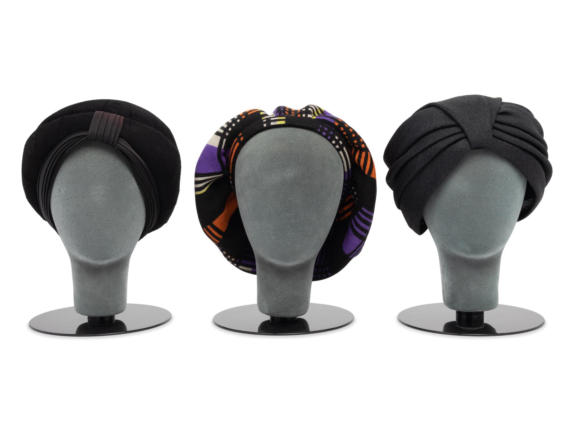 Three Designer Hats: Two Yves Saint Laurent, One Christian Dior, 1960s