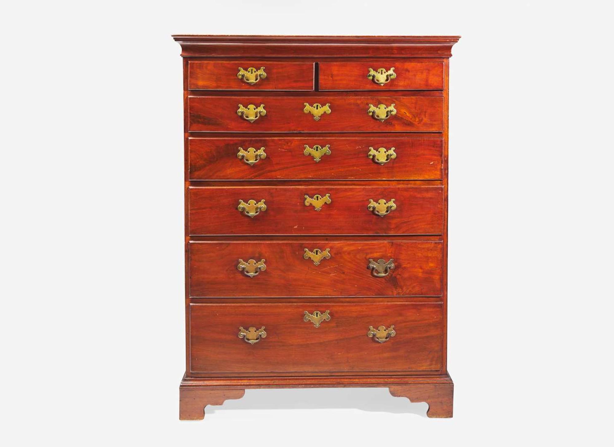 A Chippendale walnut tall chest of drawers, Pennsylvania, late 18th century